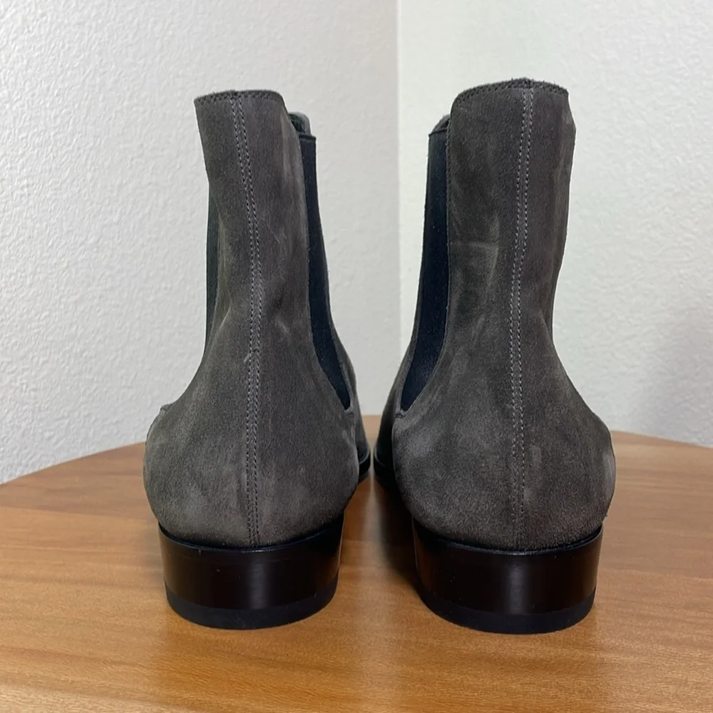 Saint Laurent Paris Wyatt Suede Chelsea Boot Gray/Black Size 41.5/8.5 - Picture 9 of 16